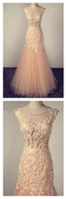 Chic Prom Dresses Scoop Trumpet Mermaid Appliques Long Prom Dress Sexy Evening Dress JKL1352|Annapromdress