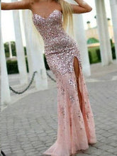 Sparkly Prom Dresses Sweetheart Sheath Rhinestone Slit Prom Dress Long Evening Dress JKL1364|Annapromdress