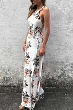 Open Back Prom Dresses Floral Print Long Slit Prom Dress Sexy Evening Dress JKL1368|Annapromdress