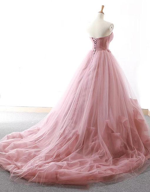 Ball Gown Prom Dresses Sweetheart Sweep Train Dusty Pink Long Fairy Pr Anna PromDress Ball Gown Prom Dresses Sweetheart Sweep Train Dusty Pink Long Fairy Pr Anna PromDress