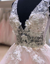 Beautiful Prom Dresses with Straps Deep V Aline Long Blush Pink Prom Dress JKL1376|Annapromdress