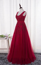 Burgundy Prom Dresses Straps Appliques Long Sexy Prom Dress/Evening Dress JKL138