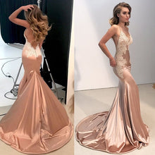 Open Back Prom Dresses Mermaid Spaghetti Straps Lace Long Backless Prom Dress JKL1391|Annapromdress