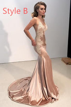 Open Back Prom Dresses Mermaid Spaghetti Straps Lace Long Backless Prom Dress JKL1391|Annapromdress
