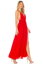 Lace Prom Dresses with Slit A Line Ankle-length Long Red Simple Prom Dress JKL1400|Annapromdress