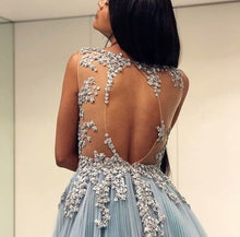 Beautiful Prom Dresses Scoop A-line Appliques Chic Long Open Back Prom Dress JKL1401|Annapromdress