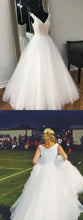 Sparkly Prom Dresses A Line V-neck Rhinestone Long Chic Tulle Prom Dress JKL1414|Annapromdress