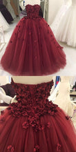 Ball Gown Prom Dresses Sweetheart Burgundy Long Prom Dress Sexy Evening Dress JKL1416|Annapromdress