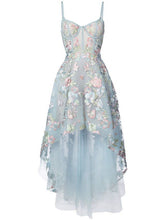 High Low Prom Dresses Spaghetti Straps Long Lace Prom Dress Sexy Evening Dress JKL1423|Annapromdress