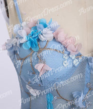 Lace Prom Dresses Spaghetti Straps A-line Long Sparkly Luxury Prom Dress JKL1429|Annapromdress