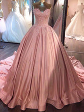 Ball Gown Prom Dresses Sweetheart Sweep/Brush Train Satin Prom Dress/Evening Dress JKL142