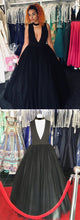Beautiful Prom Dresses A Line High Neck Sexy Simple Cheap Black Prom Dress JKL1432|Annapromdress