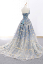 Sparkly Prom Dresses Strapless Aline Lace Prom Dress Ombre Evening Dress JKL1433|Annapromdress