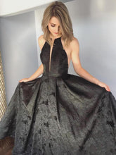 Chic Prom Dresses Scoop A-line Long Lilac Jacquard Satin Prom Dress JKL1436|Annapromdress