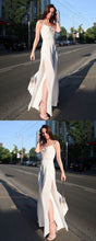 Simple Prom Dresses Spaghetti Straps Aline Fashion Prom Dress Slit Evening Dress JKL1444|Annapromdress