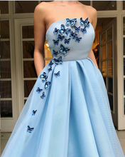 Simple Prom Dresses Strapless Aline Fashion Butterfly Prom Dress Long Evening Dress JKL1449|Annapromdress