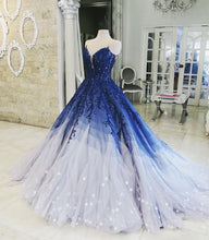 Ball Gown Prom Dresses Scoop Appliques Long Chic Luxury Ombre Big Prom Dress JKL1450|Annapromdress