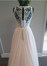 Charming Prom Dresses V-neck Blush Pink Button Back Long Prom Dress Sexy Evening Dress JKL1451|Annapromdress