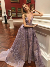 Beautiful Prom Dresses Aline Long Appliques Sweep Train Sparkly Prom Dress JKL1452|Annapromdress