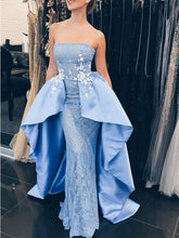 Chic Prom Dresses Strapless Sheath Fashion Sky Blue Prom Dress Long Evening Dress JKL1464|Annapromdress
