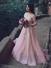 Sexy Prom Dresses Off-the-shoulder Floor-length Pink Prom Dress/Evening Dress JKL146