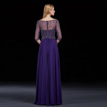 Chic Regency Prom Dresses Scoop A-line Floor-length Burgundy Prom Dress/Evening Dress JKL147