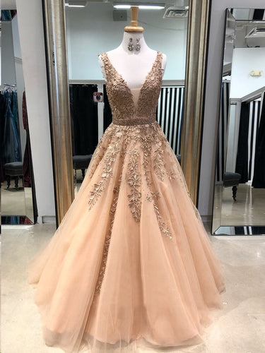 Beautiful Prom Dresses with Straps Aline Appliques Long Sparkly Open Back Prom Dress JKL1476|Annapromdress