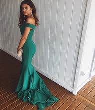 Cheap Prom Dresses Sexy Off-the-shoulder Hunter Green Long Prom Dress/Evening Dress JKL148