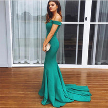 Cheap Prom Dresses Sexy Off-the-shoulder Hunter Green Long Prom Dress/Evening Dress JKL148