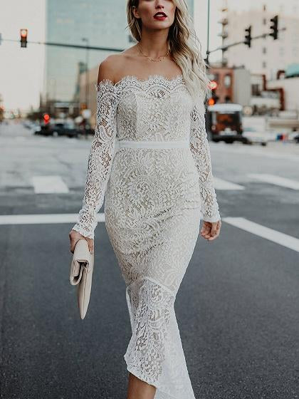 Long Sleeve Prom Dresses Mermaid Ankle-length Lace High Low Prom Dress Anna PromDress Long Sleeve Prom Dresses Mermaid Ankle-length Lace High Low Prom Dress Anna PromDress