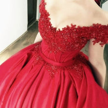 Beautiful Red Prom Dresses Ball Gown Sweep/Brush Train Long Prom Dress/Evening Dress JKL149