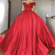 Beautiful Red Prom Dresses Ball Gown Sweep/Brush Train Long Prom Dress/Evening Dress JKL149