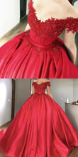 Beautiful Red Prom Dresses Ball Gown Sweep/Brush Train Long Prom Dress/Evening Dress JKL149