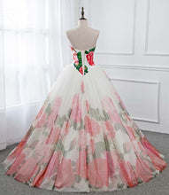 Ball Gown Prom Dresses Sweetheart Rose Floral Print Prom Dress Sexy Evening Dress JKL1492|Annapromdress