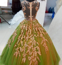 Ball Gown Prom Dresses Scoop Floor-length Appliques Beautiful Prom Dress JKL1496|Annapromdress