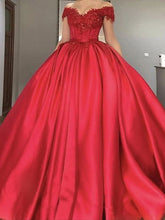 Beautiful Red Prom Dresses Ball Gown Sweep/Brush Train Long Prom Dress/Evening Dress JKL149