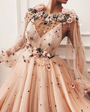 Long Sleeve Prom Dresses Aline Beading Fashion Prom Dress Luxury Evening Dress JKL1501|Annapromdress