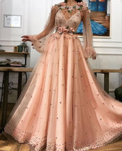 Long Sleeve Prom Dresses Aline Beading Fashion Prom Dress Luxury Evening Dress JKL1501|Annapromdress