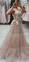 Beautiful Prom Dresses A Line with Straps V-neck Dusty Rose Long Prom Dress JKL1506|Annapromdress