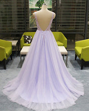 Open Back Prom Dresses Vneck Aline Beading Fashion Prom Dress Backless Evening Dress JKL1507|Annapromdress