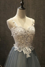Grey Prom Dresses Spaghetti Straps Long Open Back Prom Dress Backless Evening Dress JKL1525|Annapromdress
