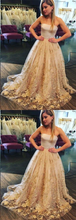 Lace Prom Dresses Strapless Aline Long Prom Dress Beautiful Evening Dress JKL1539|Annapromdress
