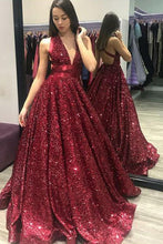 Open Back Prom Dresses V-neck A-line Long Dark Green Prom Dress Sexy Evening Dress JKL1552|Annapromdress