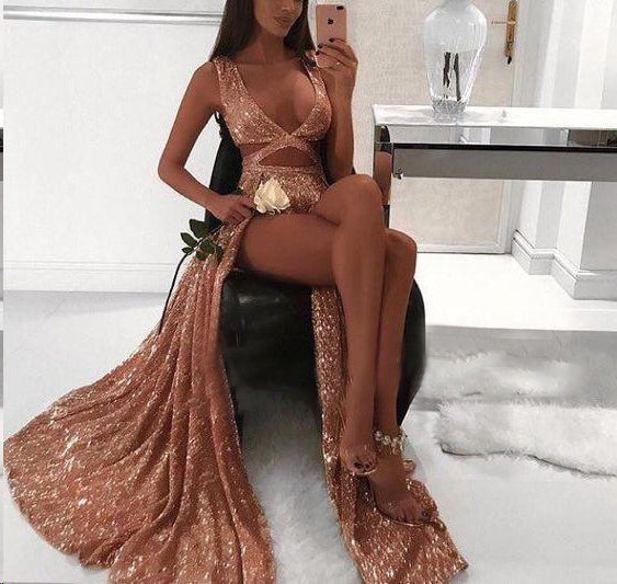 Sexy Prom Dresses Aline V Neck Floor-length Long Deep V Double Slit Pr Anna PromDress Sexy Prom Dresses Aline V Neck Floor-length Long Deep V Double Slit Pr Anna PromDress