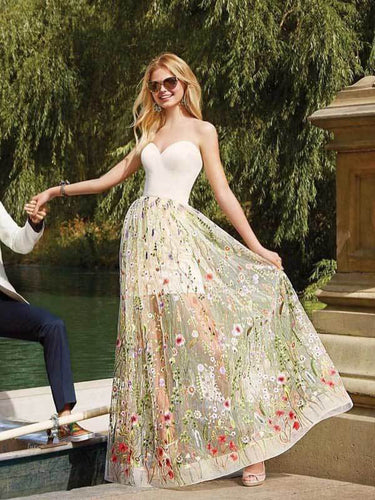 Beautiful Prom Dresses Sweetheart Aline Flowy Long Romantic Lace Prom Dress JKL1554|Annapromdress