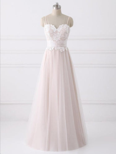 Fairy Prom Dresses with Straps Lace Long Blush Pink Beautiful Prom Dress JKL1559|Annapromdress
