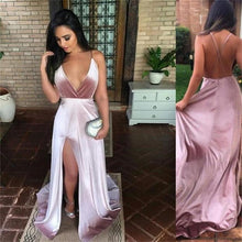 Cheap Prom Dresses A-line Spaghetti Straps Deep V Sexy Prom Dress Long Evening Dress JKL1564|Annapromdress