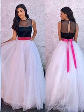 Simple Prom Dresses with Fuchsia Sash Key Hole Back Aline Bowknot Simple Prom Dress JKL1569|Annapromdress