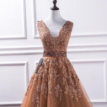 Chic Prom Dresses Aline Straps A-line Sweep Train Appliques Beautiful Prom Dress JKL1576|Annapromdress