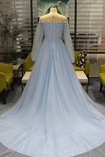 Long Sleeve Prom Dresses Scoop A-line Long Beaded Simple Prom Dress Fashion Evening Dress JKL1581|Annapromdress